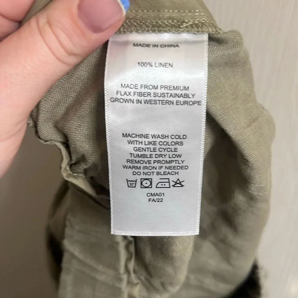 ✨Quince 100% European Linen Washed Olive Sz Small Pants✨